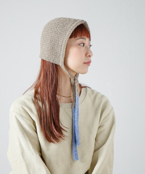 RACAL（ラカル）の「Loop Yarn Warm Knit Hoodie / モコニットウォームフーディー（ニットキャップ/ビーニー・レディース・ベージュ/ブラウン/グレー/サックスブルー・FREE）」の2枚目の写真