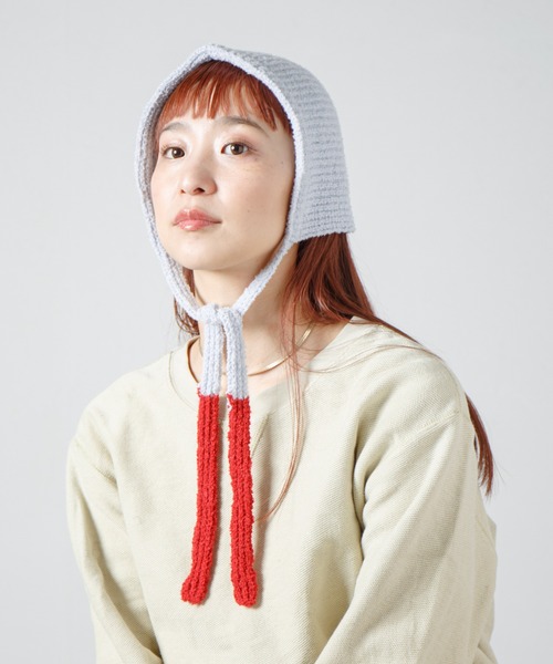 RACAL（ラカル）の「Loop Yarn Warm Knit Hoodie / モコニットウォームフーディー（ニットキャップ/ビーニー・レディース・ベージュ/ブラウン/グレー/サックスブルー・FREE）」の4枚目の写真
