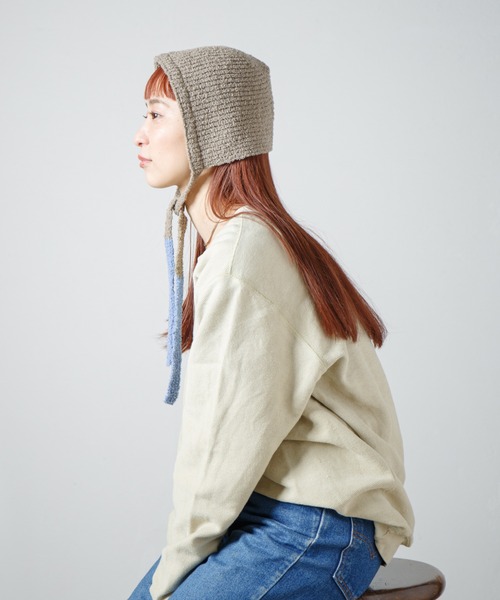 RACAL（ラカル）の「Loop Yarn Warm Knit Hoodie / モコニットウォームフーディー（ニットキャップ/ビーニー・レディース・ベージュ/ブラウン/グレー/サックスブルー・FREE）」の21枚目の写真