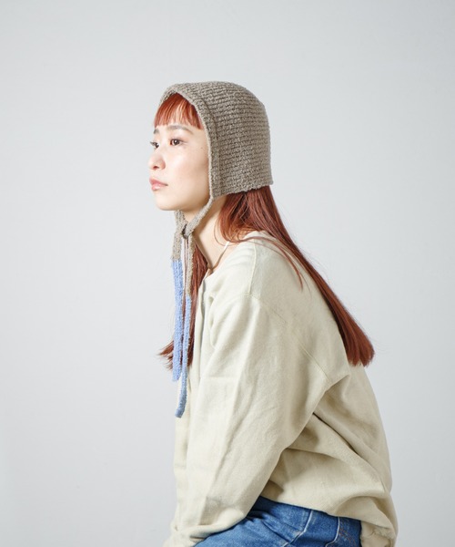 RACAL（ラカル）の「Loop Yarn Warm Knit Hoodie / モコニットウォームフーディー（ニットキャップ/ビーニー・レディース・ベージュ/ブラウン/グレー/サックスブルー・FREE）」の22枚目の写真