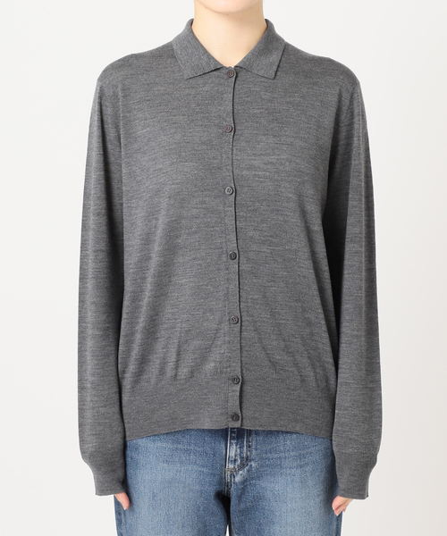 ✨美品✨Plage Collar カーディガン　襟付き　グレー　ウール　フリー セール】Collar カーディガン（ニット/セーター）｜Plage（プラージュ