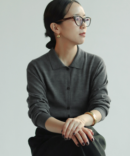 プラージュ　Collar カーディガン プラージュ Plage Collar カーディガン （グレー