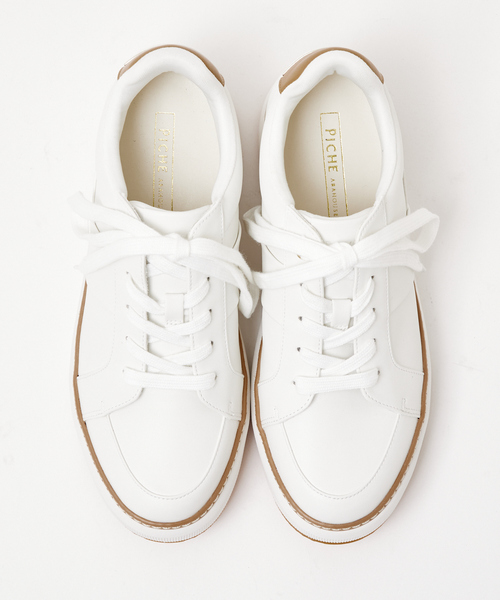 PICHE ABAHOUSE（ピシェ アバハウス）の「【最高スニーカー】コートソールスニーカー（スニーカー・レディース・ホワイト/ブラック/ライトベージュ・23/24/22.5/24.5/23.5）」の8枚目の写真