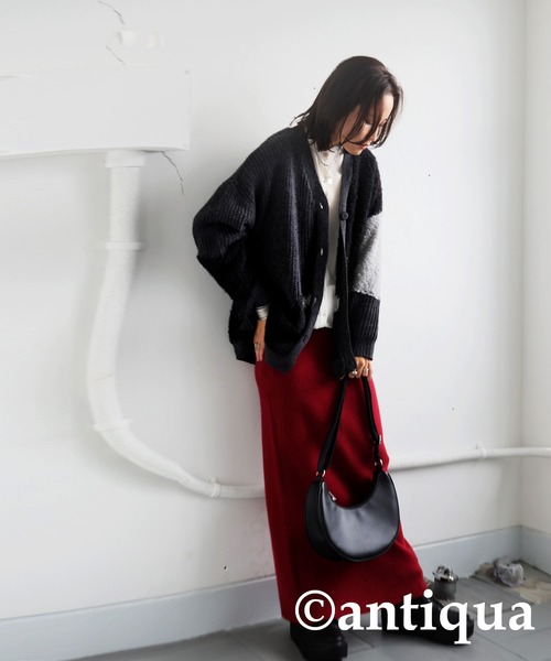 antiqua(アンティカ)の「ブークレモヘアカーディガン(ニット/セーター・レディース・グレー/ブルー・ONESIZE)」の7枚目の写真