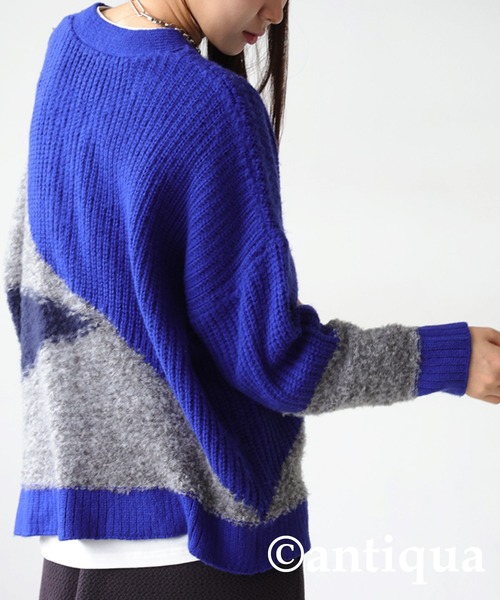 antiqua(アンティカ)の「ブークレモヘアカーディガン(ニット/セーター・レディース・グレー/ブルー・ONESIZE)」の16枚目の写真