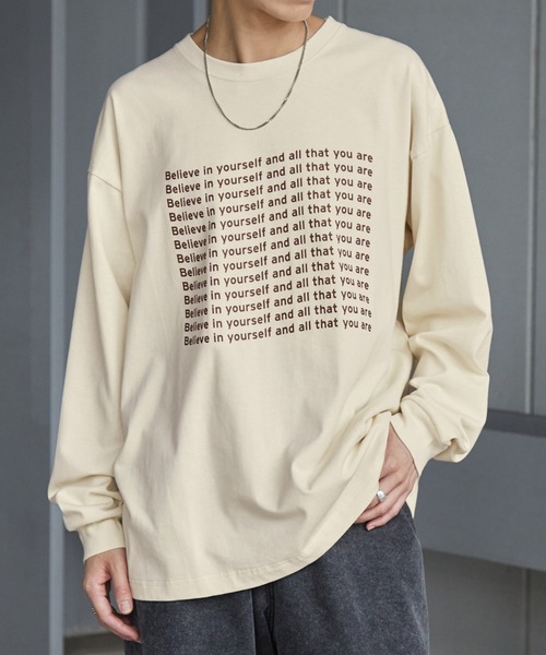 Anchor Smith(アンカー スミス)の「メッセージグラフィックオーバーサイズTシャツ(Tシャツ/カットソー・メンズ・ホワイト/ホワイト系/アイボリー/ブラック/ブラック系・L/M)」の2枚目の写真