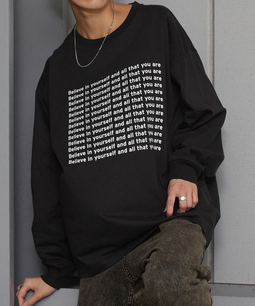 Anchor Smith(アンカー スミス)の「メッセージグラフィックオーバーサイズTシャツ(Tシャツ/カットソー・メンズ・ホワイト/ホワイト系/アイボリー/ブラック/ブラック系・L/M)」の4枚目の写真