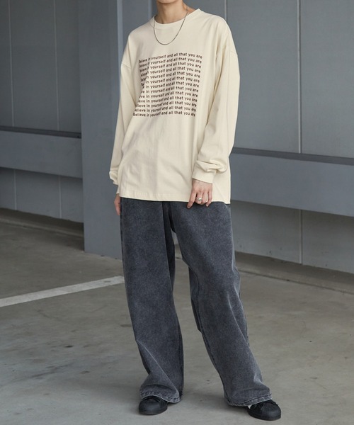 Anchor Smith(アンカー スミス)の「メッセージグラフィックオーバーサイズTシャツ(Tシャツ/カットソー・メンズ・ホワイト/ホワイト系/アイボリー/ブラック/ブラック系・L/M)」の17枚目の写真