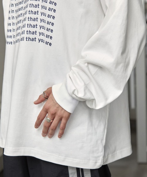 Anchor Smith(アンカー スミス)の「メッセージグラフィックオーバーサイズTシャツ(Tシャツ/カットソー・メンズ・ホワイト/ホワイト系/アイボリー/ブラック/ブラック系・L/M)」の11枚目の写真