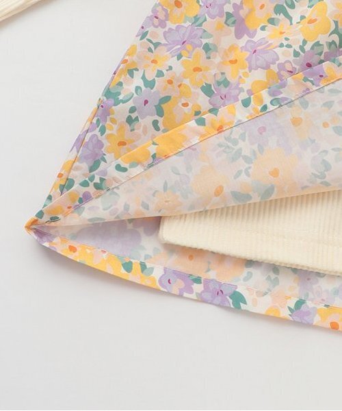 Love&Peace&Money（ラブアンドピースアンドマネー）の「【人気商品再入荷】【直営店で取り扱い無し】花柄ドッキング長袖チュニック（チュニック・キッズ・イエロー/ピンク・80ｃｍ/90cm/110cm/100cm/120cm/130cm）」の6枚目の写真