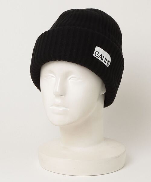 GANNI（ガニー）の「GANNI Structured Rib Beanie ガニー リブニット　ビーニー（ニットキャップ/ビーニー・レディース・サンドグレー/ブラック・FREE）」の14枚目の写真