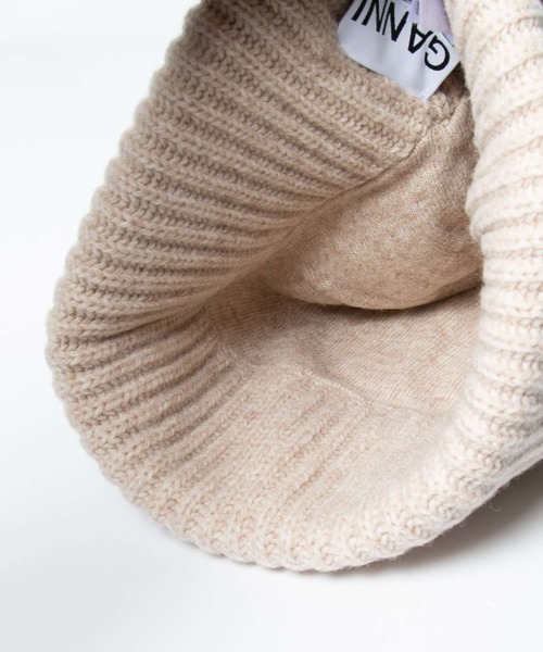 GANNI（ガニー）の「GANNI Structured Rib Beanie ガニー リブニット　ビーニー（ニットキャップ/ビーニー・レディース・サンドグレー/ブラック・FREE）」の10枚目の写真
