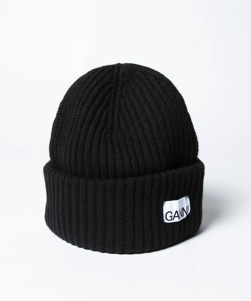 GANNI（ガニー）の「GANNI Structured Rib Beanie ガニー リブニット　ビーニー（ニットキャップ/ビーニー・レディース・サンドグレー/ブラック・FREE）」の12枚目の写真