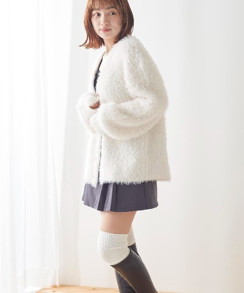tutuanna(チュチュアンナ)の「リブオーバーニーソックス60cm丈(ソックス/靴下・レディース・キナリ/サンドベージュ/チャコール/ブラック/オフホワイト/グレー・M)」の7枚目の写真