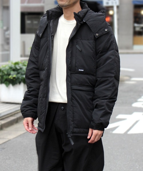 XLARGE（エクストララージ）の「【XLARGE】エクストララージ HOODED FRONT POCKET DOWN JACKET ナイロン ダウンジャケット メンズ アウター 01194502（ダウンジャケット/コート・メンズ・マルチ/ブラック/レッド・S/XL/M/L）」の2枚目の写真