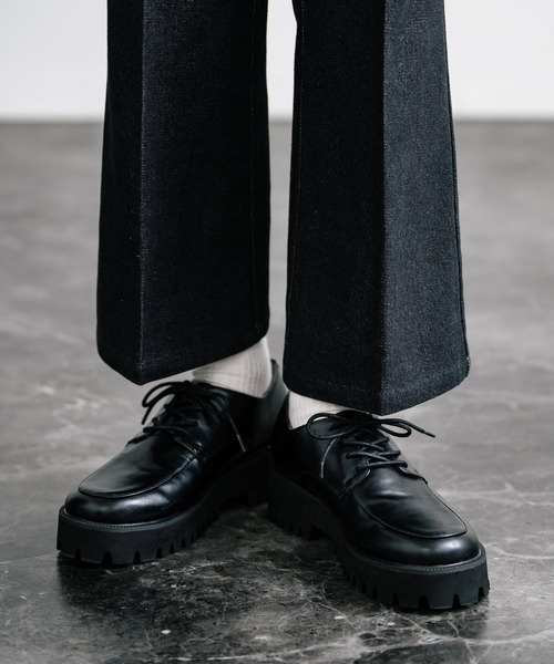 Rocky Monroe(ロッキーモンロー)の「ユーチップトゥ ワークソールフェイクレザーシューズ(ドレスシューズ・メンズ・ブラック・L/M/XL)」の4枚目の写真