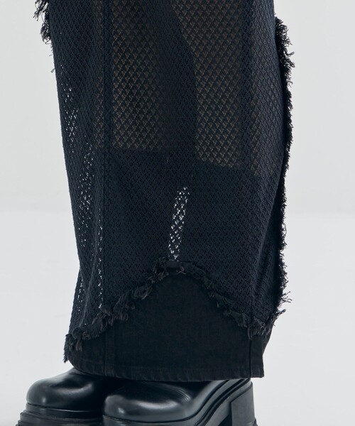 tanakadaisuke/タナカダイスケ】lace docking maxi denim skirtデニム