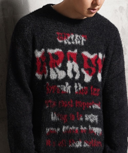ロゴ シャギーニット / logo shaggy knit（ニット/セーター）｜1111clothing（ワンフォークロージング）