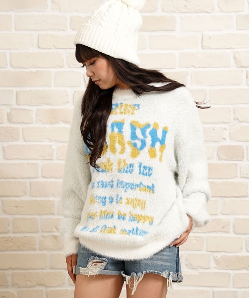 ロゴ シャギーニット / logo shaggy knit（ニット/セーター）｜1111clothing（ワンフォークロージング）