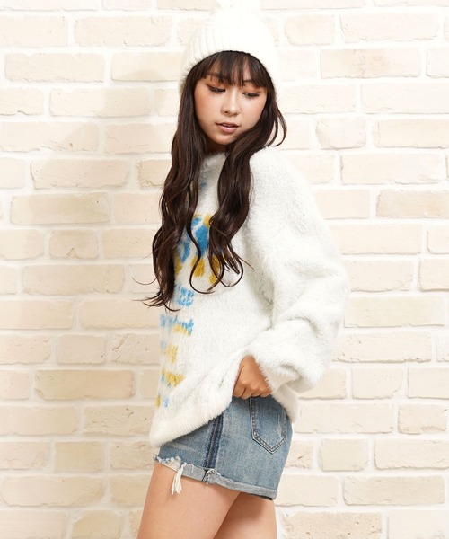 ロゴ シャギーニット / logo shaggy knit（ニット/セーター）｜1111clothing（ワンフォークロージング）