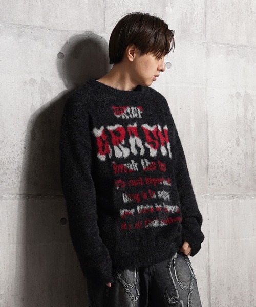 ロゴ シャギーニット / logo shaggy knit（ニット/セーター）｜1111clothing（ワンフォークロージング）