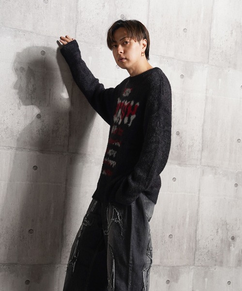 ロゴ シャギーニット / logo shaggy knit（ニット/セーター）｜1111clothing（ワンフォークロージング）