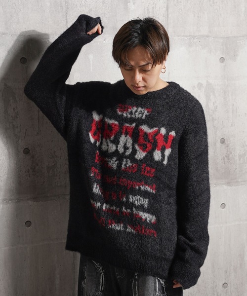 ロゴ シャギーニット / logo shaggy knit（ニット/セーター）｜1111clothing（ワンフォークロージング）