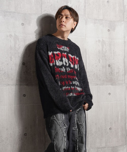 ロゴ シャギーニット / logo shaggy knit（ニット/セーター）｜1111clothing（ワンフォークロージング）