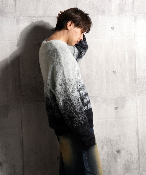 ロゴ シャギーニット / logo shaggy knit（ニット/セーター）｜1111clothing（ワンフォークロージング）