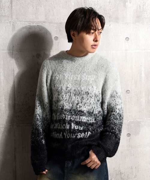ロゴ シャギーニット / logo shaggy knit（ニット/セーター）｜1111clothing（ワンフォークロージング）
