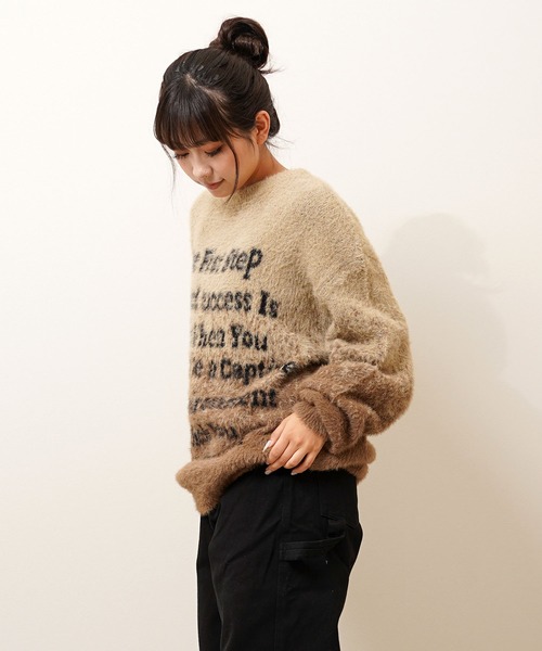 ロゴ シャギーニット / logo shaggy knit（ニット/セーター）｜1111clothing（ワンフォークロージング）