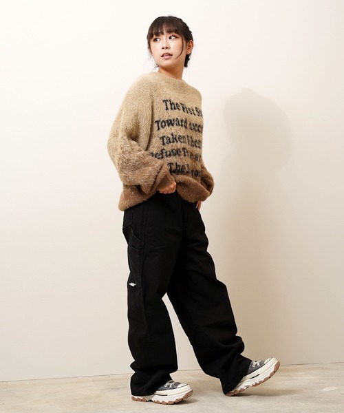 ロゴ シャギーニット / logo shaggy knit（ニット/セーター）｜1111clothing（ワンフォークロージング）