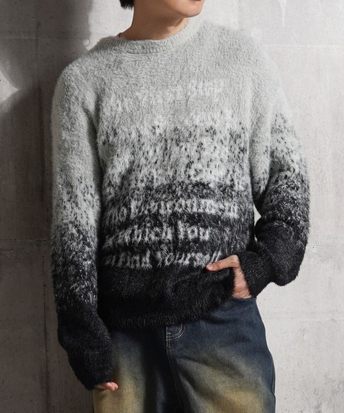 ロゴ シャギーニット / logo shaggy knit（ニット/セーター）｜1111clothing（ワンフォークロージング）