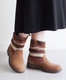 Minnetonka | 【MINNETONKA/ミネトンカ】 JOLI ニットスエードショートブーツ(ブーツ)