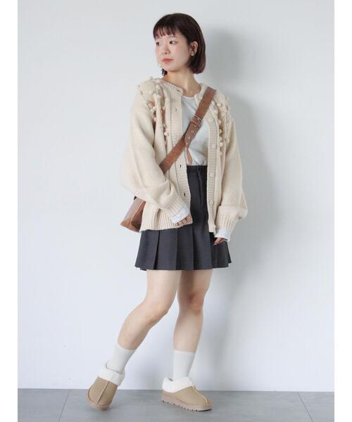 ehka sopo（エヘカソポ）の「ポンポン刺繍カーディガン（カーディガン/ボレロ・レディース・キナリ/ミント/ベージュ/レッド・F）」の13枚目の写真