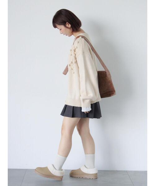 ehka sopo（エヘカソポ）の「ポンポン刺繍カーディガン（カーディガン/ボレロ・レディース・キナリ/ミント/ベージュ/レッド・F）」の14枚目の写真