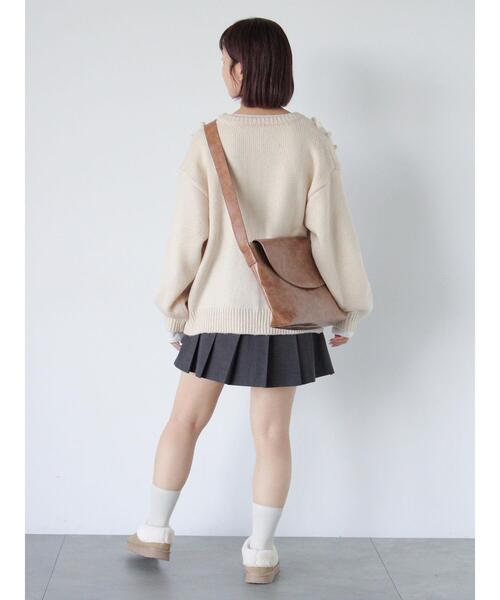 ehka sopo（エヘカソポ）の「ポンポン刺繍カーディガン（カーディガン/ボレロ・レディース・キナリ/ミント/ベージュ/レッド・F）」の15枚目の写真