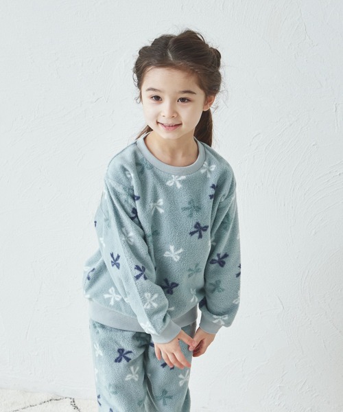 マイクロフリース 総柄 パジャマ上下セット（ルームウェア/パジャマ