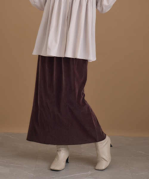KATHARINE ROSS（キャサリンロス）の「【Pillini/ピリーニ】ベロアチュールナロースカート（スカート・レディース・ブラック/モカ/ブラウン・MEDIUM/LARGE）」の3枚目の写真