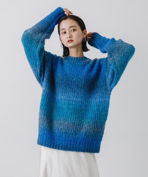 SENSE OF PLACE by URBAN RESEARCH（センスオブプレイスバイアーバンリサーチ）の「『ユニセックス』ブークレグラデーションニット（ニット/セーター・メンズ・ブルー/グレー/ブラウン/オレンジ/ライトグレー/グリーン・MEDIUM/LARGE）」の5枚目の写真