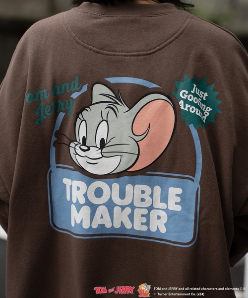 Tom&Jerry(トムアンドジェリー)の「TOM and JERRY トムとジェリー クルーネックスウェット(スウェット・メンズ・ライトグレー/オレンジ/ネイビー/ブラック/モカ・M/L/LL)」の15枚目の写真