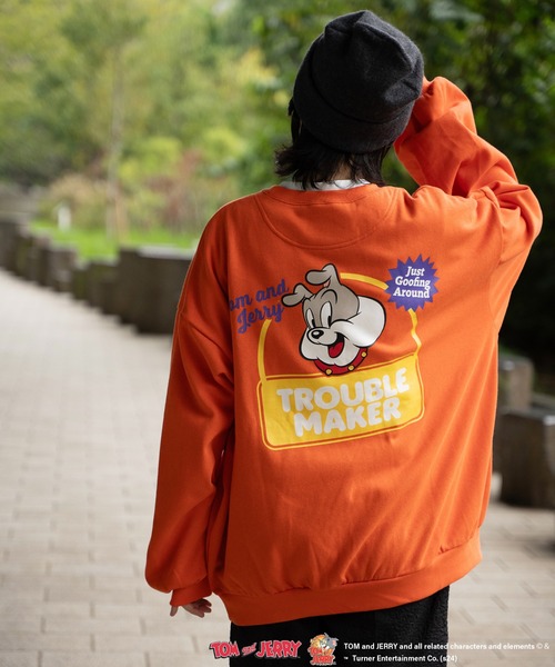 Tom&Jerry(トムアンドジェリー)の「TOM and JERRY トムとジェリー クルーネックスウェット(スウェット・メンズ・ライトグレー/オレンジ/ネイビー/ブラック/モカ・M/L/LL)」の16枚目の写真