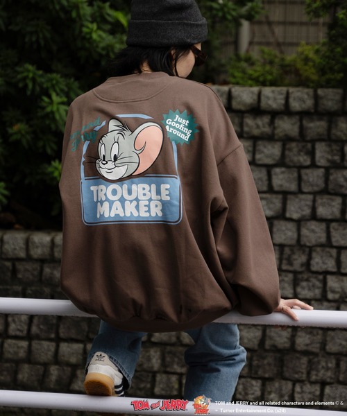 Tom&Jerry(トムアンドジェリー)の「TOM and JERRY トムとジェリー クルーネックスウェット(スウェット・メンズ・ライトグレー/オレンジ/ネイビー/ブラック/モカ・M/L/LL)」の13枚目の写真