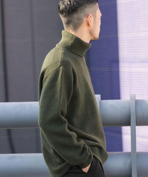 セール】『XLサイズあり』ブークレストレッチタートルニット