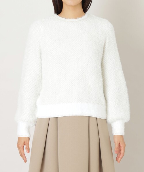 TO BE CHIC(トゥー ビー シック)の「ファンシーフェザー 2WAYニット(ニット/セーター・レディース・グレー系その他/ベージュ・42/40)」の5枚目の写真