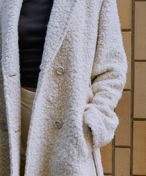 AMBIENT（アンビエント）の「ブークレウールコート（その他アウター・レディース・キャメル/アイボリー/グレー/ピンク・M/S）」の5枚目の写真