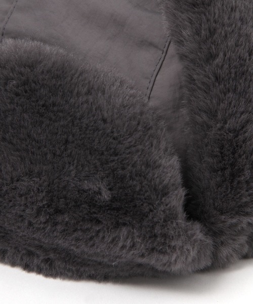 OUTDOOR PRODUCTS（アウトドアプロダクツ）の「【OUTDOOR PRODUCTS(アウトドアプロダクツ)】別注ファーフライトキャップ（キャップ・レディース・チャコール/アイボリー・FREE）」の15枚目の写真