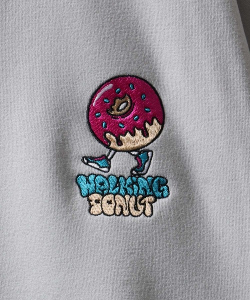 SITRY（シトリー）の「Street Style Design Sweat Hoodie/オーバーサイズ ヘビーウェイト 裏起毛 ドーナツ ワンポイント刺繍 袖プリント フルジップパーカー スウェット レディース メンズ（パーカー・メンズ・ライトグレー/ブラック/インディゴブルー・M/L/LL）」の9枚目の写真