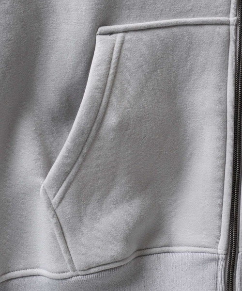 SITRY（シトリー）の「Street Style Design Sweat Hoodie/オーバーサイズ ヘビーウェイト 裏起毛 ドーナツ ワンポイント刺繍 袖プリント フルジップパーカー スウェット レディース メンズ（パーカー・メンズ・ライトグレー/ブラック/インディゴブルー・M/L/LL）」の4枚目の写真