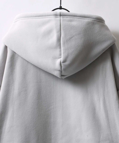 SITRY（シトリー）の「Street Style Design Sweat Hoodie/オーバーサイズ ヘビーウェイト 裏起毛 ドーナツ ワンポイント刺繍 袖プリント フルジップパーカー スウェット レディース メンズ（パーカー・メンズ・ライトグレー/ブラック/インディゴブルー・M/L/LL）」の19枚目の写真